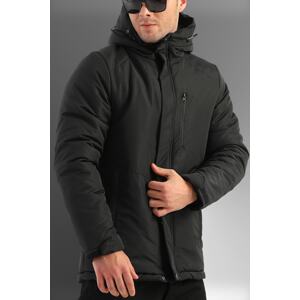 D1fference Pánský černý fleece kamuflážní s kapucí vodě a větru odolný sportovní zimní kabát a parka