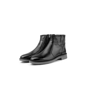 Ducavelli Bristol Genuine Leather Non-slip Sole With Zipper Chelsea Daily Boots Black.