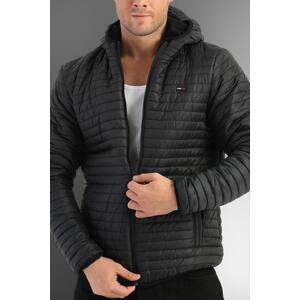 D1fference Men's Black Inner Lined Water And Windproof Hooded Winter Coat