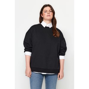 Trendyol Curve Black Zipper Detailed Thin Knitted Sweatshirt