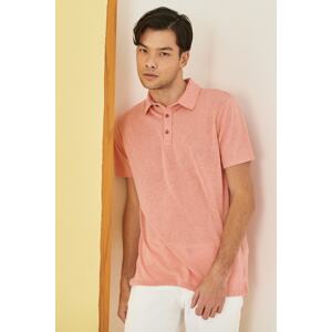 ALTINYILDIZ CLASSICS Pánské suché růžové slim fit slim fit polo neck jednobarevné ležérní tričko.