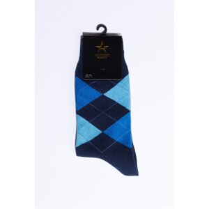 ALTINYILDIZ CLASSICS Men's Navy Blue-Blue Patterned Cotton Casual Socks.