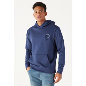 AC&Co / Altınyıldız Classics Men's Indigo Standard Fit Regular-Fit Fleece Fleece Hooded Sweatshirt