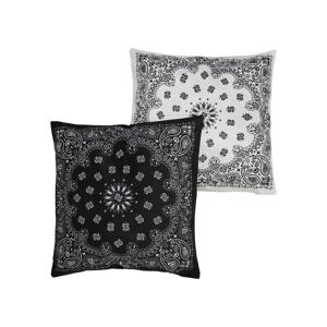 Bandana Print Cushion Set černo/bílá