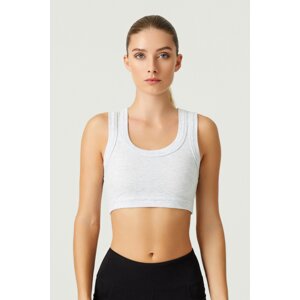 LOS OJOS x Melodi Gray Cotton Thick Strap Crop Top Tank