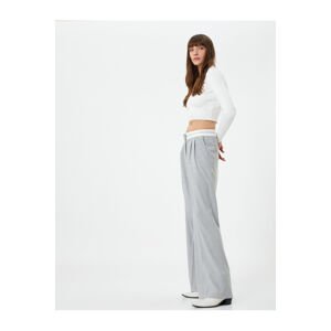 Koton Palazzo Trousers Pleat Detailed Pockets Normal Straight Leg