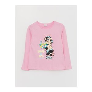 LC Waikiki Crew Neck Nostalgic Monkey Printed Long Sleeve Girls T-Shirt