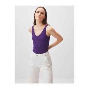 Jimmy Key Purple Slim Fit V-Neck Sleeveless Knitted Undershirt