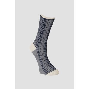 ALTINYILDIZ CLASSICS Men's Beige-blue Patterned Beige Navy Blue Casual Socks