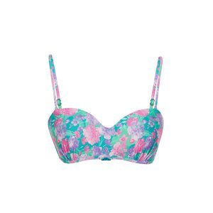 Trendyol Floral Pattern Strapless Gathered Bikini Top