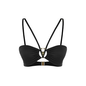 Trendyol Black Strapless Accessorized Bikini Top