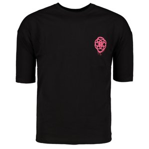 Trendyol Black Men's Oversize/Wide Cut Geometric Printed 100% Cotton T-Shirt