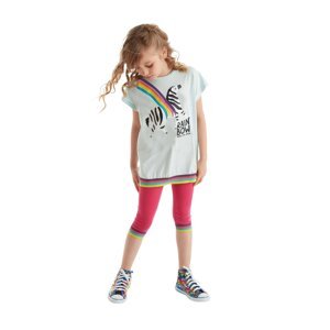 Mushi Rainbow Zebra Girl's T-shirt Tights Set