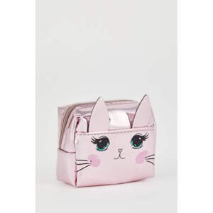 DEFACTO Women's Cat Printed Zipper Coin Purse