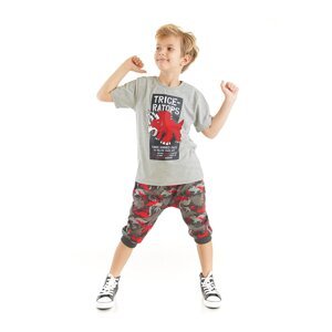 Mushi Triceratops Boy T-shirt Capri Shorts Set