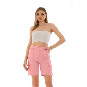 BİKELİFE Women's Pink High Waist Lycra Shorts & Bermudas