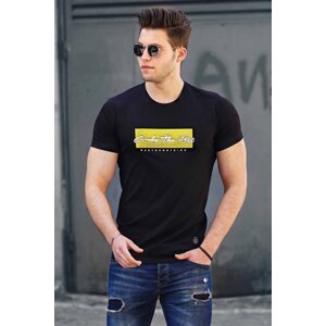 Madmext Men's Printed Black T-Shirt 4589