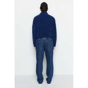 Trendyol Men's Navy Regular Jeans Denim Pants with Elastic Waist