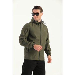 River Club Men's Khaki Inner Lined Waterproof Hooded Pocket Coat