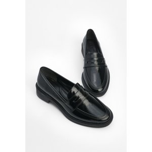 Marjin Women's Loafer Casual Shoes Celas Black Patent Leather