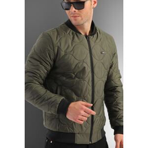 D1fference Men's Khaki Water And Windproof Quilted Patterned Winter Coat