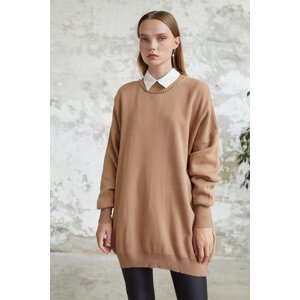 InStyle Sera Chain Detailed Knitwear Sweater - Beige