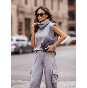 Grey sweater vest with high turtleneck Cocomore