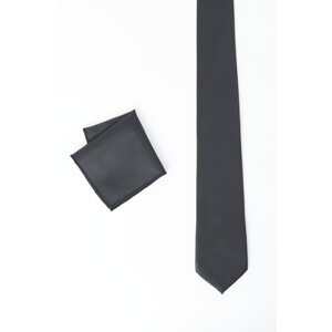 ALTINYILDIZ CLASSICS Men's Black Patterned Tie-handkerchief Set