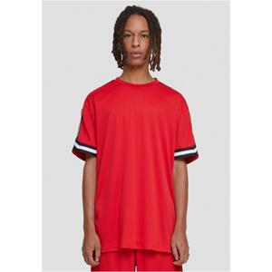 Pánské tričko Oversized Stripes Mesh Tee - červené