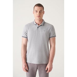 Avva Men's Gray Polo Neck Plain T-shirt