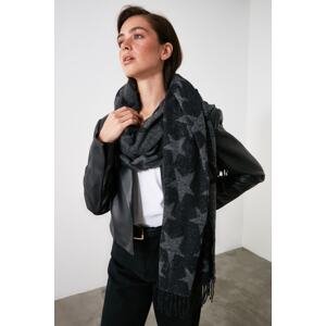 Trendyol Gray Star Pattern Women's Soft Textured Scarf