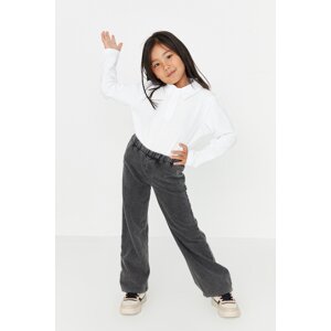 Trendyol Anthracite Wash Wide Leg Girls' Thin Knitted Sweatpants