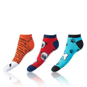 Bellinda 
CRAZY IN-SHOE SOCKS 3x - Modern color low crazy socks unisex - orange - red - blue