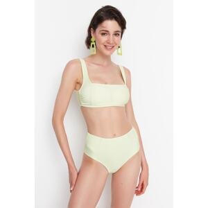 Trendyol Mint Textured High Waist Bikini Bottom