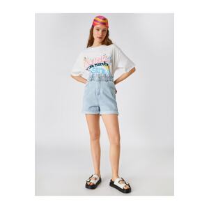 Koton Denim Shorts High Waist With Pockets