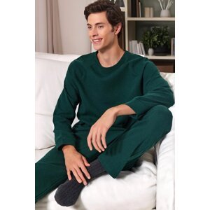 Trendyol Green Regular Fit Waffle Knitted Pajamas Set