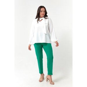 Lafaba Women's Green Elastic Waist Plus Size Pants