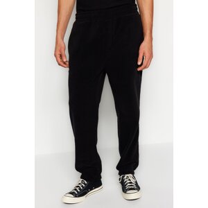 Trendyol Black Men's Regular/Normal Cut Warm Fleece Hidden Lace Sweatpants