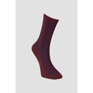 ALTINYILDIZ CLASSICS Men's Burgundy-Navy Blue Patterned Claret Red Bamboo Casual Socks