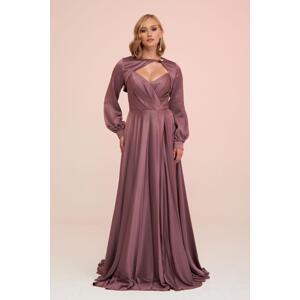 Carmen Lavender Foil Bolero Slit Long Evening Dress