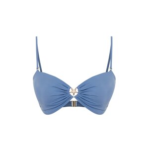 Trendyol Blue Strapless Accessory Bikini Top