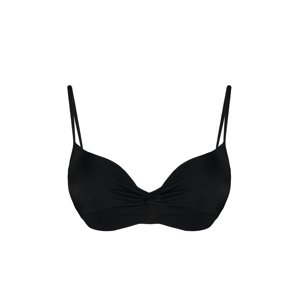 Trendyol Black Balconette Gathered Regular Bikini Top