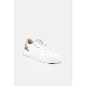 Avva Men's White Sneakers with Stitching Detail