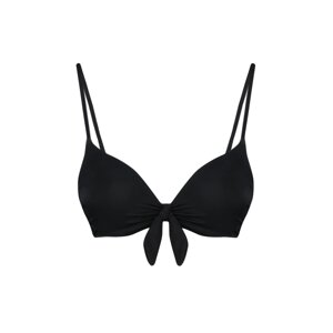 Trendyol Black Balcony Tie-Up Bikini Top