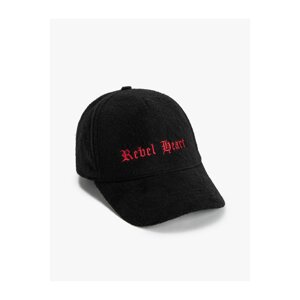 Koton Cap Hat Motto Embroidered Wool Blended