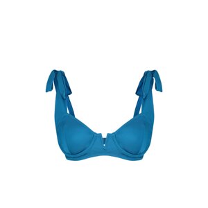 Trendyol Blue Balcony Tie-Up Bikini Top