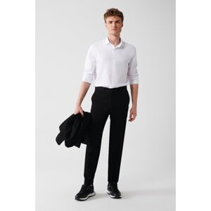 Avva Men's Black Side Pocket Knitted Slim Fit Slim Fit Chino Trousers