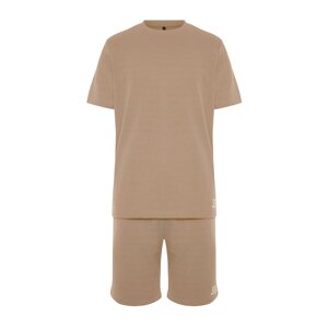 Trendyol Mink Regular Fit Waffle Pajama Set