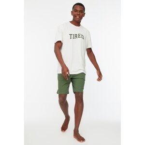 Trendyol Khaki Knitted Shorts Pajamas Set