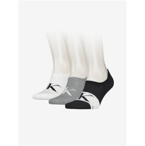Calvin Klein Sada tří párů pánských ponožek v bílé, šedé a černé barvě Calvin - Pánské